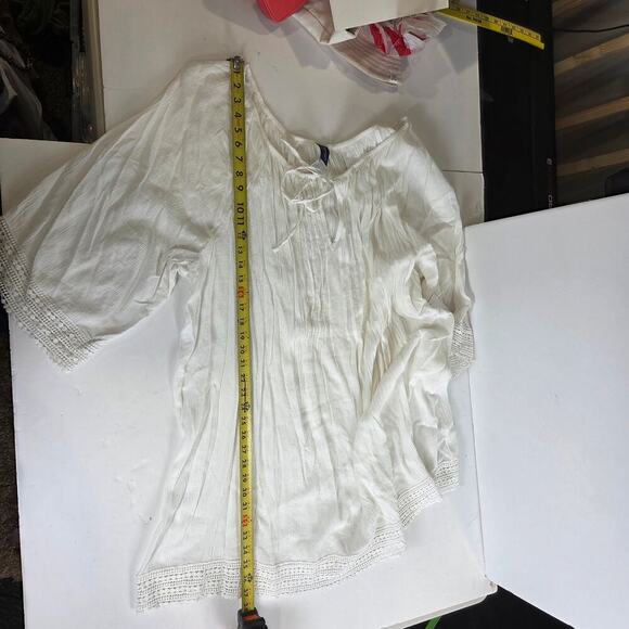 NWT Swimsuits For All Plus Size 22/24 White Crochet Swim Cover-Up - Picture 5 of 6